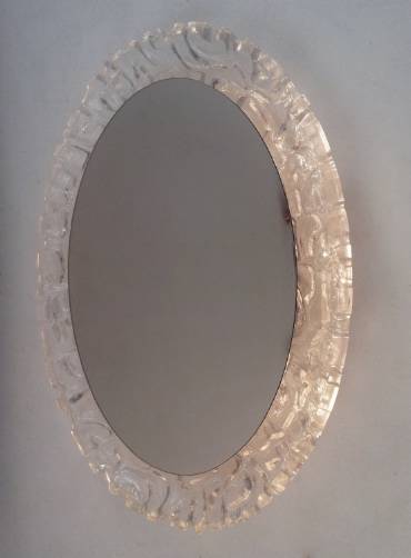 Hillebrand vintage Lucite wall mirror with backlight , 1970`s ca, German